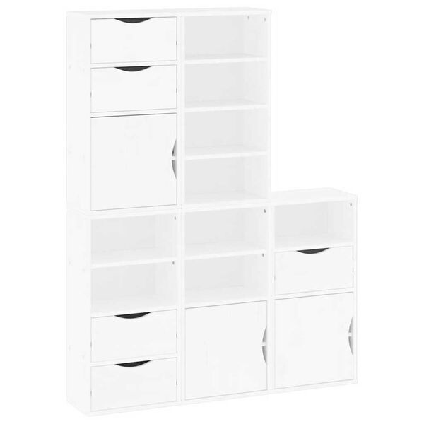 vidaXL Armadietti Laterali 5 pz ODDA Bianco 40x24x79 cm Legno di Pino