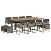 vidaXL Set da Pranzo da Giardino 13pz con Cuscini Grigio in Polyrattan