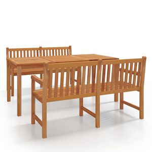 vidaXL Set da Pranzo per Giardino 3 pz in Legno Massello di Teak