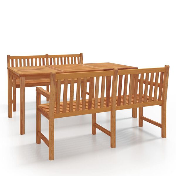 vidaXL Set da Pranzo per Giardino 3 pz in Legno Massello di Teak