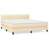 vidaXL Giroletto a Molle con Materasso Crema 160x200 cm in Tessuto