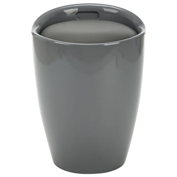 vidaXL Sgabello con Contenitore Grigio in Similpelle