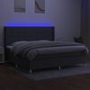 vidaXL Letto a Molle Materasso e LED Grigio Scuro 200x200cm in Tessuto