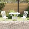 vidaXL Set di Tavolo da Giardino 3 pcs Bianco Alluminio pressofuso