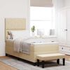 vidaXL Letto a molle con materasso Crema 80 x 200 cm Tessuto