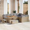 vidaXL Set Divano da Giardino con cuscino 12 pcs Beige polyrattan