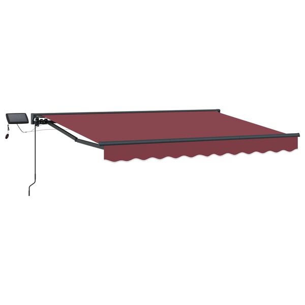 vidaXL Cornice per Tenda Manuale con LED Borgogna 3 x 2 m