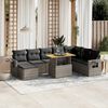 vidaXL Set Divano da Giardino 9 pz con Cuscini Grigio in Polyrattan