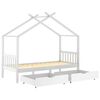 vidaXL Giroletto Bambini Bianco con Cassetti Massello di Pino 90x200cm