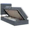 vidaXL Letto con contenitore LED e materasso Grigio Scuro 100 x 200 cm