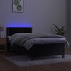 vidaXL Letto a Molle con Materasso e LED Nero 100x200 cm in Velluto