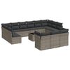 vidaXL Set Divani da Giardino 14pz con Cuscini in Polyrattan Grigio