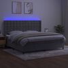 vidaXL Letto a Molle Materasso e LED Grigio Chiaro 200x200 cm Velluto