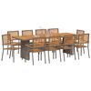 vidaXL Set da Pranzo per Giardino 11 pcs Grigio e Marrone polyrattan