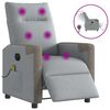 vidaXL Poltrona Reclinabile Massaggio Elettrica Grigio Chiaro Tessuto