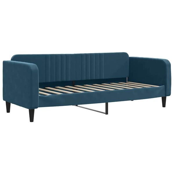 vidaXL Divano Letto con Materasso Blu 80x200 cm in Velluto
