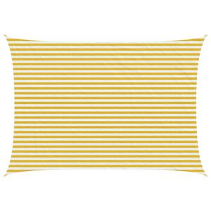vidaXL Telo Ombra 3,5 x 4,5 m HDPE Rettangolare Giallo e Bianco