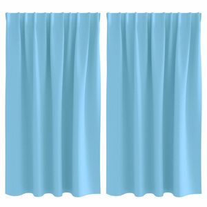 vidaXL Tende Blackout con Anelli 2 pcs Blu Chiaro 140 x 140 cm