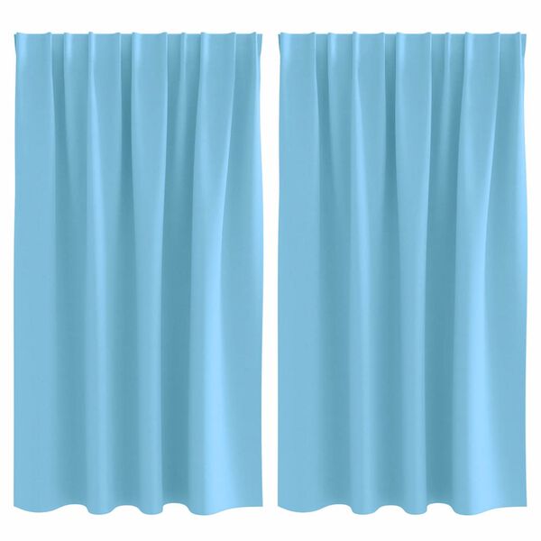 vidaXL Tende Blackout con Anelli 2 pcs Blu Chiaro 140 x 140 cm