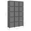 vidaXL Mobile con 15 Scatole a Cubo Grigio 103x30x107,5 cm in Tessuto