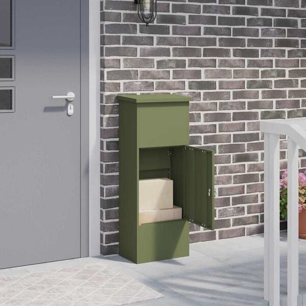 vidaXL Cassetta per pacchi Oliver verde 44,5 x 29 x 110,5 cm Acciaio