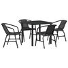 vidaXL Set da Pranzo per Giardino 5 pz Nero