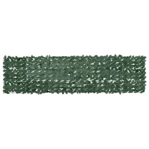vidaXL Paravento da Balcone con Foglie Verde Scuro 300x75 cm
