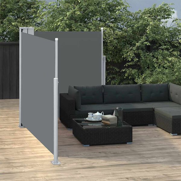 vidaXL Tenda da Sole Due Lati Retrattile per Patio 170x600cm Antracite