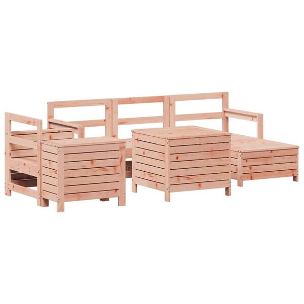 vidaXL Set Divani da Giardino 7 pz in Legno Massello Abete Douglas