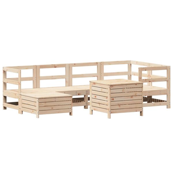 vidaXL Set Divani da Giardino 7 pz in Legno Massello di Pino