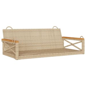 vidaXL Panchina a Dondolo Beige 109x62x40 cm in Polyrattan