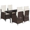 vidaXL Set da Pranzo da Giardino 5pz con Cuscini in Polyrattan Marrone