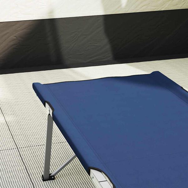 vidaXL Letto da campeggio pieghevole 2 pcs Blu 194 x 62.5 x 42.5 cm
