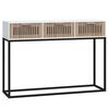 vidaXL Tavolino Consolle Bianco 105x30x75 cm Legno Multistrato e Ferro