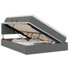 vidaXL Letto con contenitore LED e materasso Grigio Scuro 140 x 190 cm