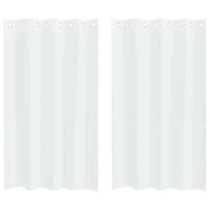 vidaXL Tenda in Velo con tende 2 pcs Bianco 175 x 140 cm Poliestere