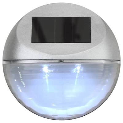 vidaXL Lampade Solari da Parete da Esterno a LED 24 pz Rotonde Argento