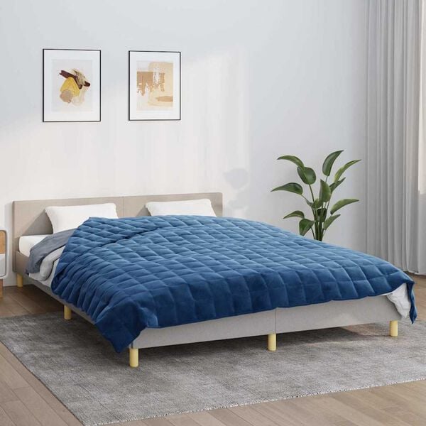 vidaXL Coperta Ponderata Blu 220x240 cm 11 kg Tessuto