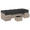 vidaXL Set Divano da Giardino 8pz con Cuscini Grigio Chiaro Polyrattan