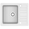 vidaXL Lavello da Cucina in Granito Vasca Singola Bianco