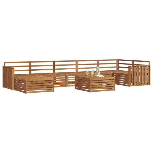 vidaXL Set divani 8 pcs Naturale Legno di Acacia Massello