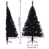 vidaXL Albero di Natale Artificiale a Met&agrave; con Base Nero 150 cm PVC