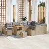 vidaXL Set Divano da Giardino 12 pcs Beige Poly Rattan