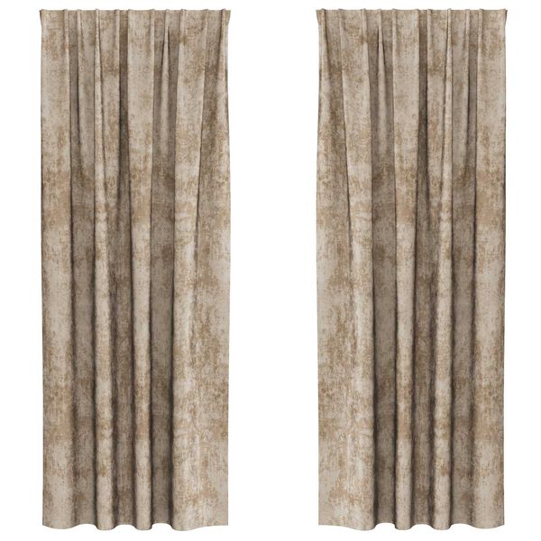 vidaXL Tende in Velluto con tende 2 pcs Champagne 260 x 140 cm Velluto