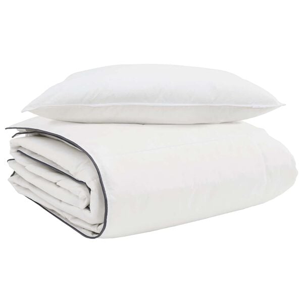 vidaXL Duvet Invernale con cuscino 2 pcs Bianco Piuma d'anatra
