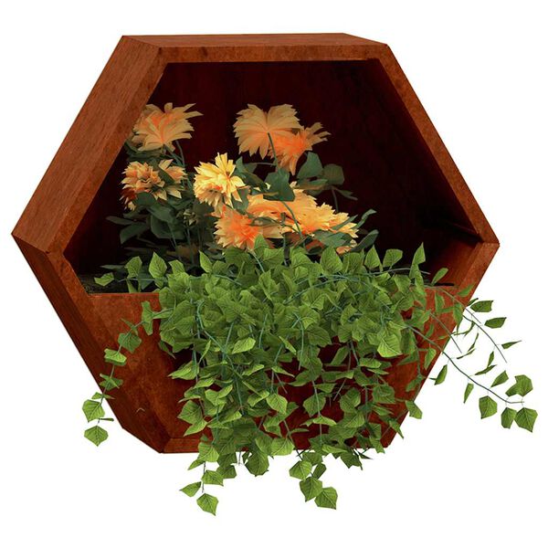 vidaXL Fioriere da Parete 2 pz Ruggine in Acciaio Corten 30x10x25 cm