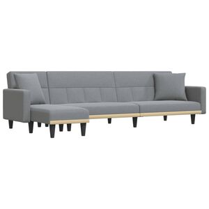 vidaXL Divano Letto a L Grigio Chiaro 275x140x70 cm in Tessuto