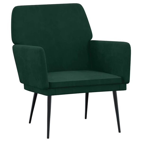 vidaXL Poltrona Verde Scuro 62x79x79 cm Velluto