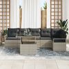 vidaXL Set Divano da Giardino 7 pcs Grigio chiaro Poly Rattan