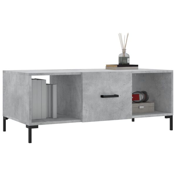 vidaXL Tavolino Salotto Grigio Cemento 102x50x40 cm Legno Multistrato
